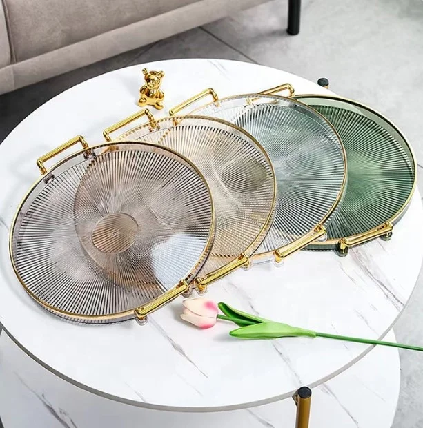Snack Fruit Plate Acrylic Serving Tray Decorative Storage Plastic Tray