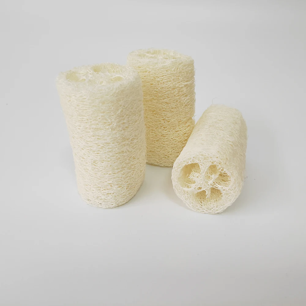 Wholesale 100% Natural Biodegradable 10cm Length White Round Loofah Soap Organic Bath Exfoliating Shower Luffa