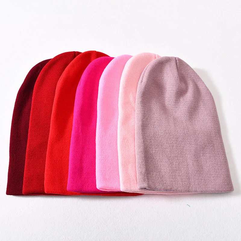 High Quality Winter Plain Dyed Custom Winter Knitted Beanie Hat Unisex Warm Candy Color Cheap Designer Acrylic Beanie Blank