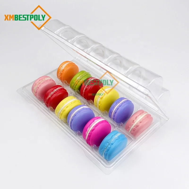 12 Packs Macaron Clear Plastic Blister Container Macaron Cookie Clamshell Display Tray