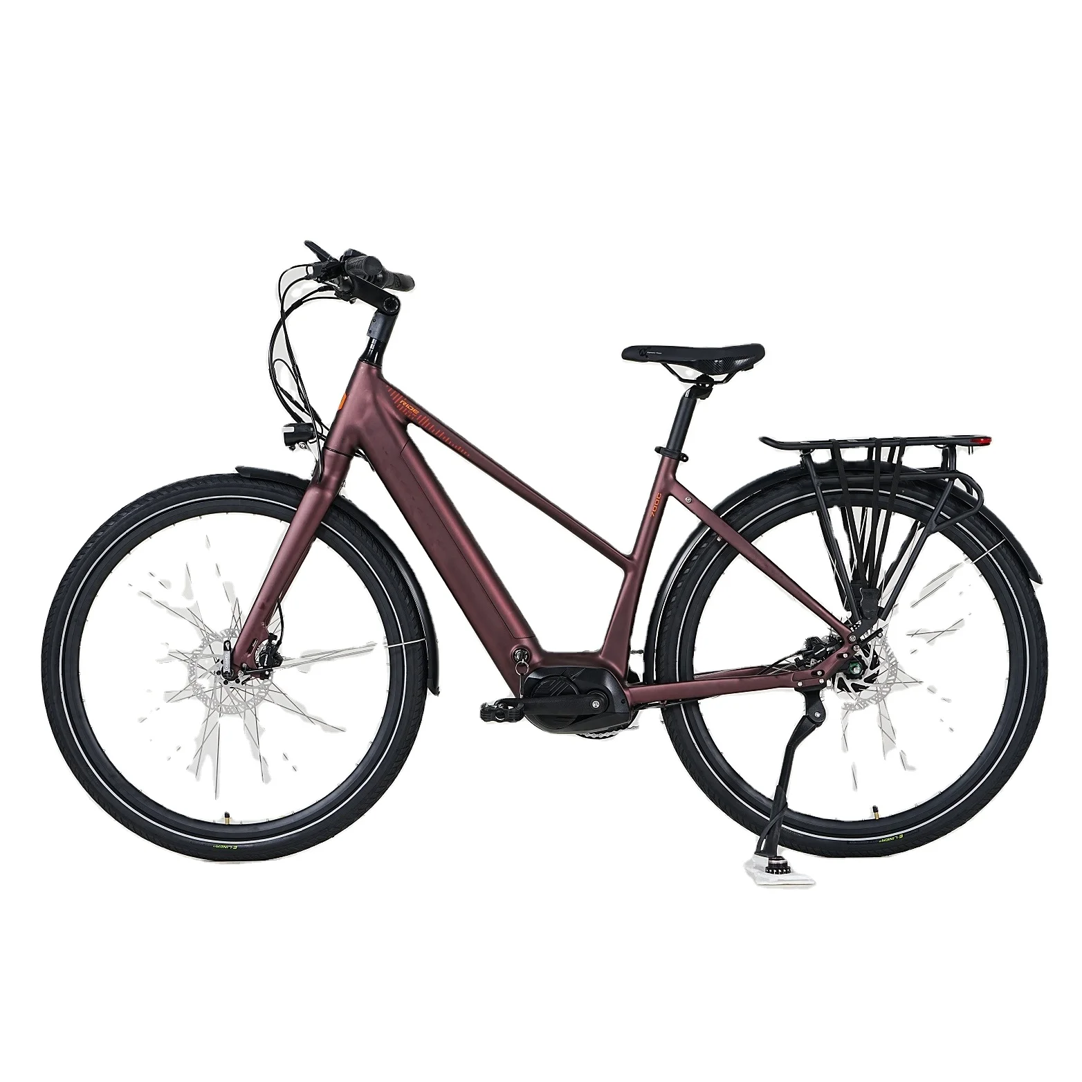 FH-DM LADY 36v 10.4ah lithium battery 36V 250W 80N.M BAFANG M410 mid motor 700c Aluminum Frame ebike Electric Road  Bike