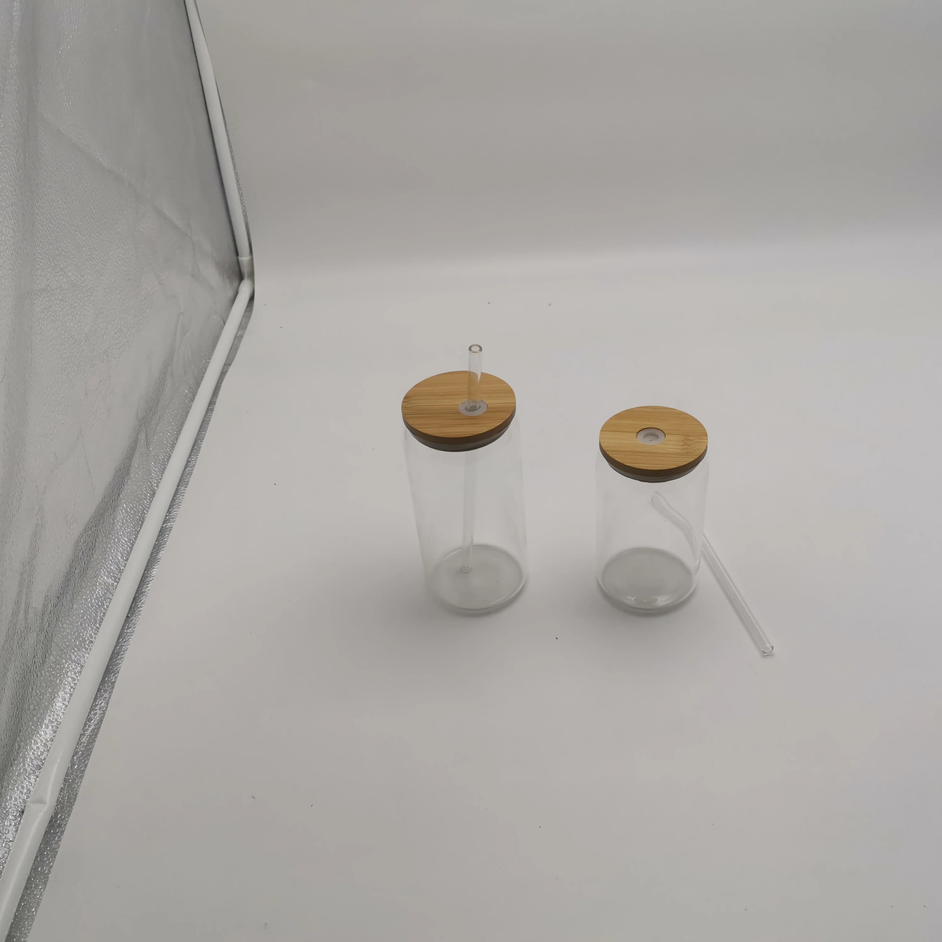 25Ox 25Oz 16 Oz Clear Libby Bear Cans Glass Can No Lid 20Oz With Bamboo Lid And Glass Straw Subl