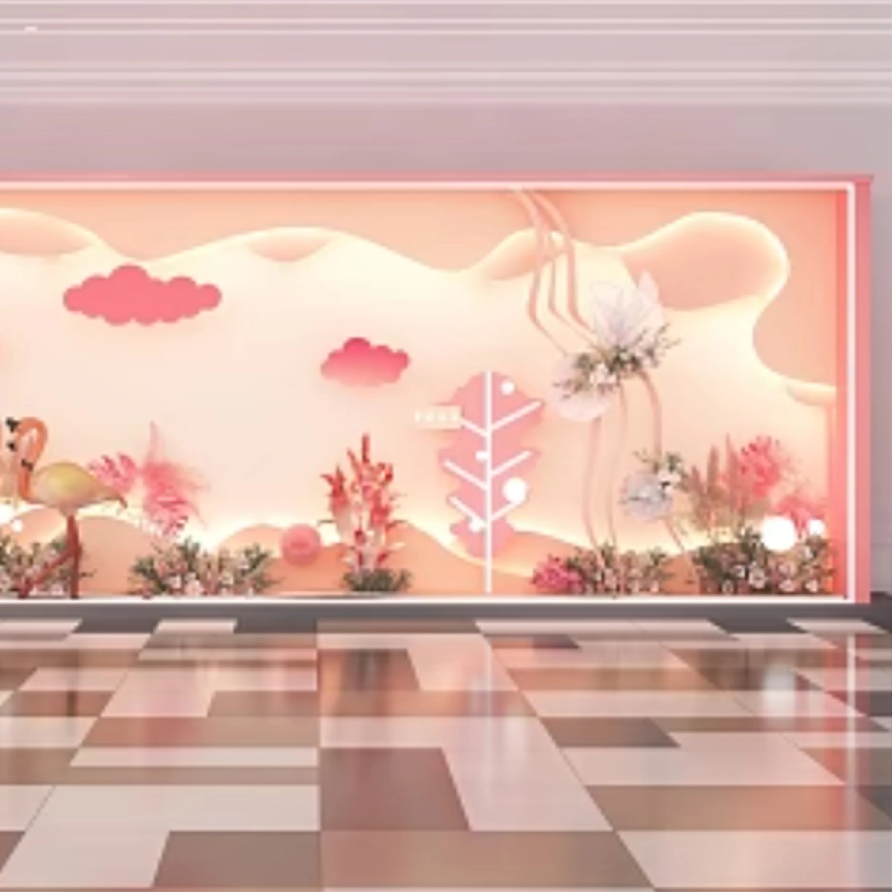 Custom Window Display Artificial Fiberglass Flamingo for Store Window Decoration Visual Decoration Animal Sculpture