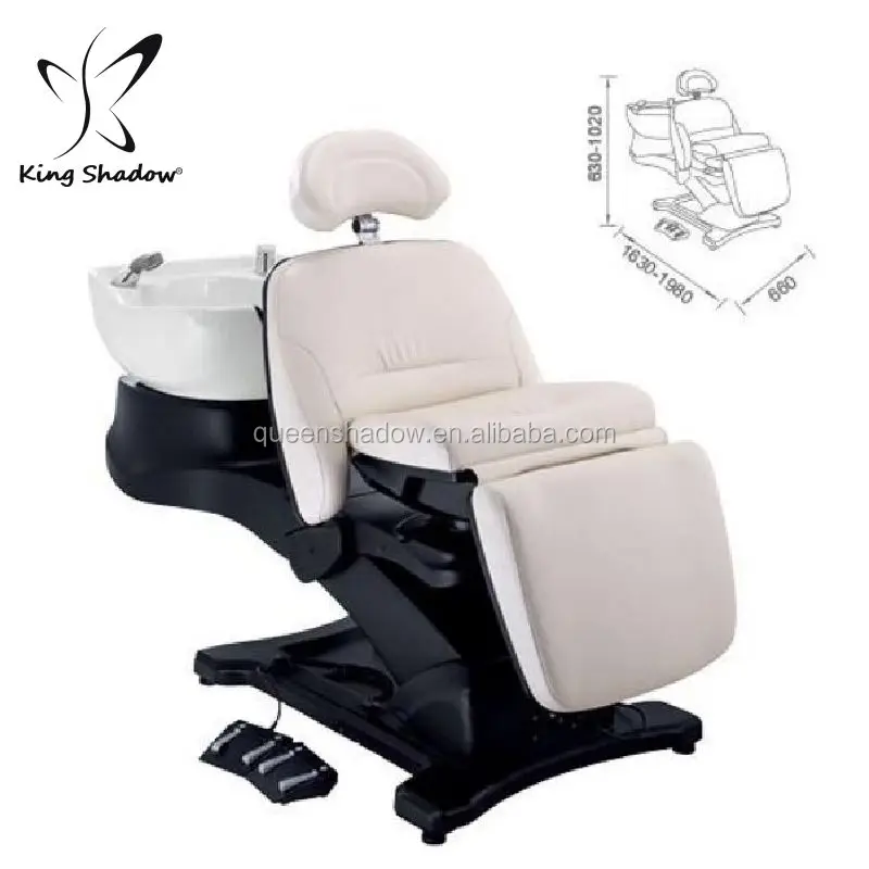 Wholesale hair washing chair hairdresser backwash unit shampoo basin chair with back massage from China