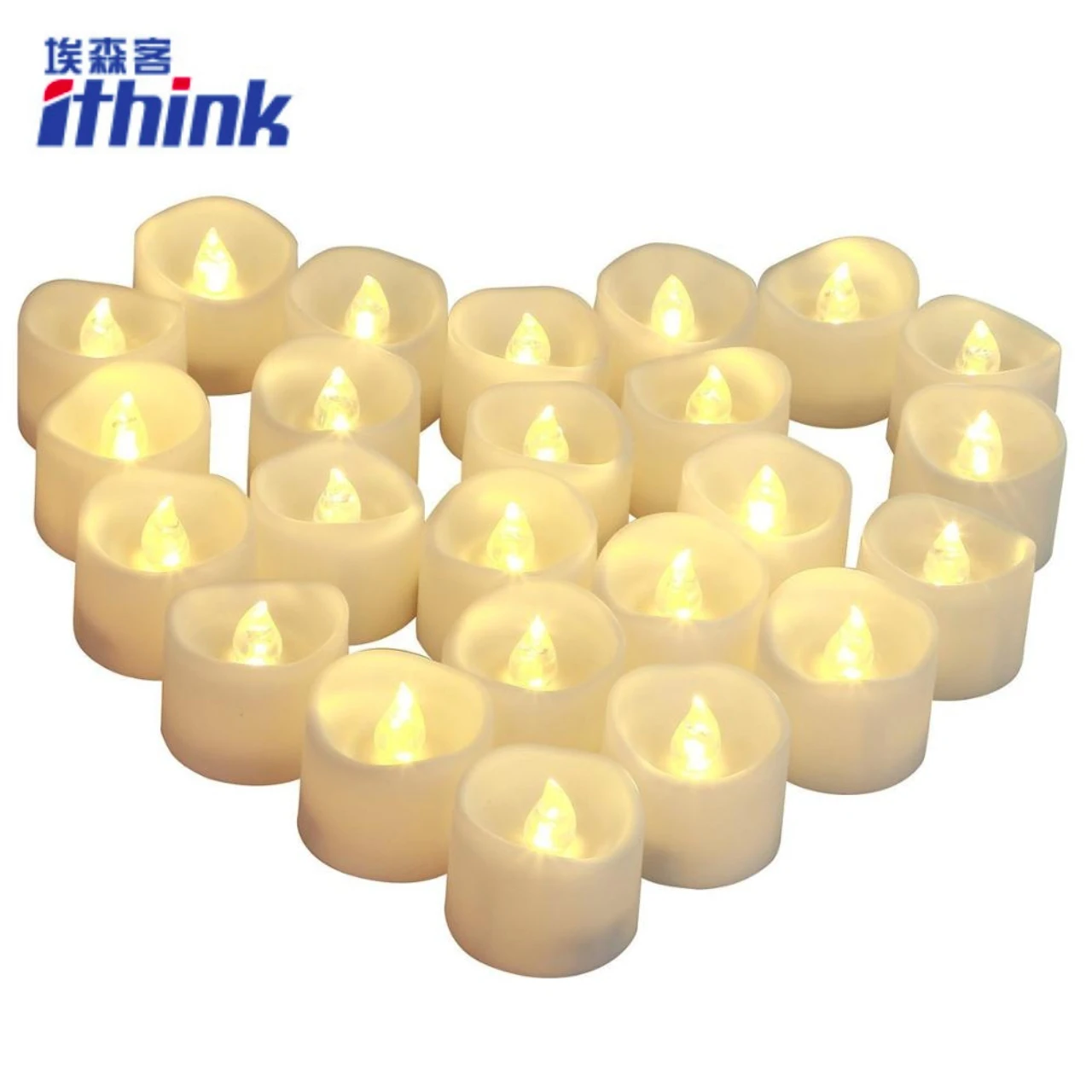 Mini Plastic Wave Mouth Flickering Flameless Battery Operated LED Tea Light Candle for Home Decor, (Battery Included)