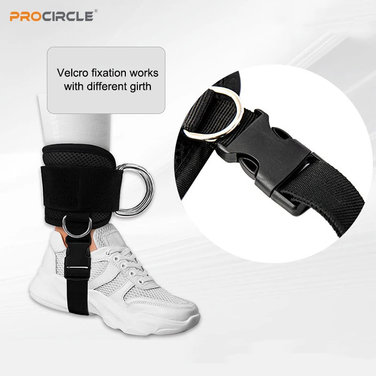 WA-F2031 Sandwich Material Ankle Strap for Cable Machine and Resistance Band for Glute Workouts and Leg Extensions with Strap