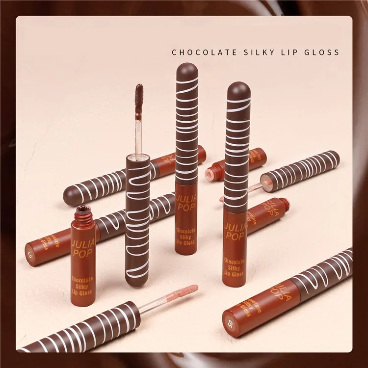 11Colors Chocolate Silky Glaze Waterproof Matte Liquid Lipstick Long-lasting Lipgloss Lip Plumping Essential Oils