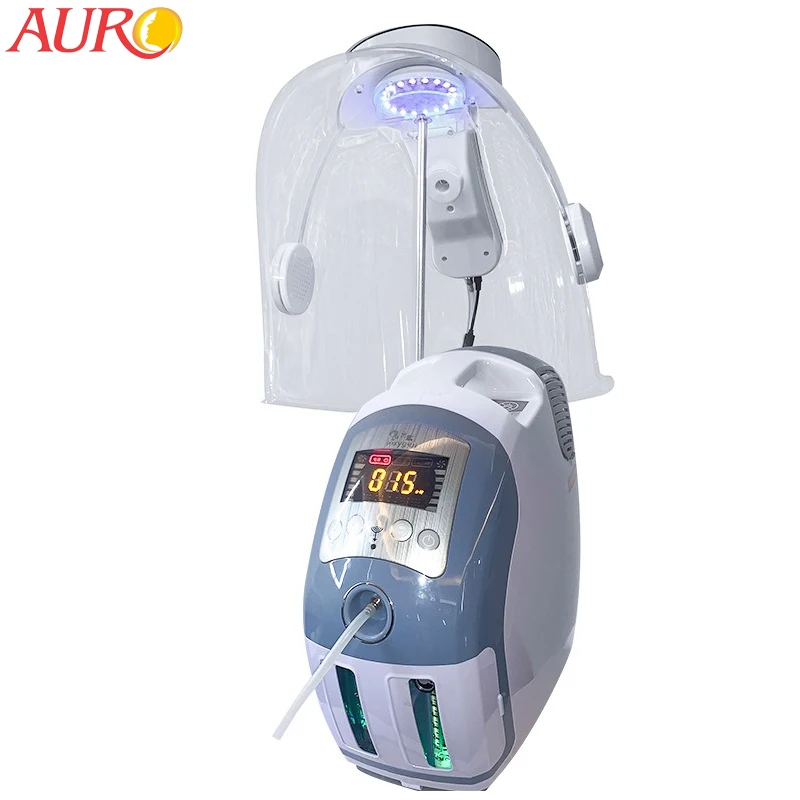 Au-S001 LED Therapy O2toderm Oxygen Facial Equipment Oxgen Jet Peel Dome Masks Oxygen Facial Machine