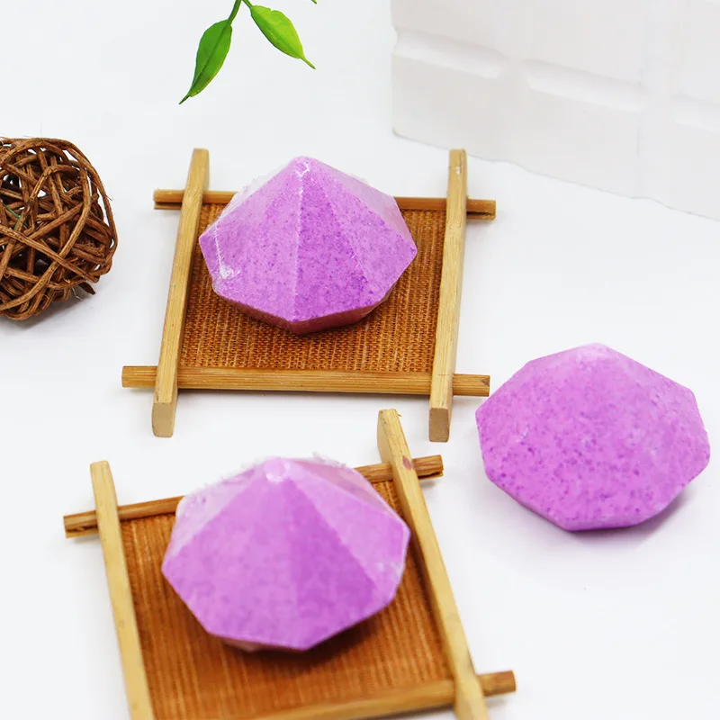Organic Ingredients Custom Beauty Diamond Shape Lavender Organic Bath Bombs Fizzers