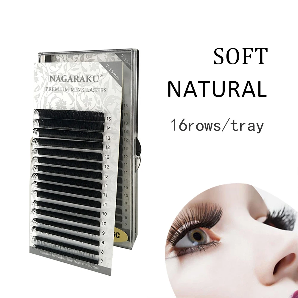 NAGARAKU wholesale eyelash extension mink eyelash individual lashes extension mink lashes russia volume eyelash