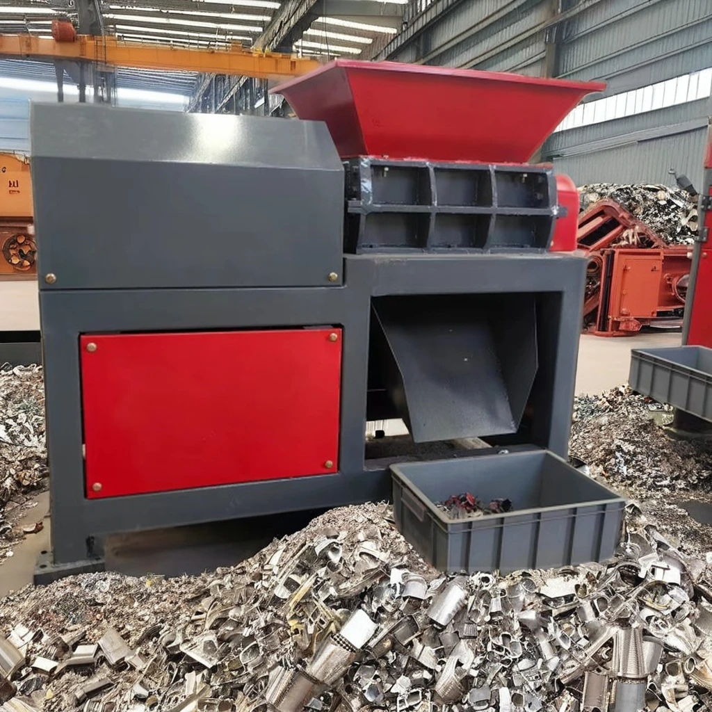 Small waste plastic crusher Scrap metal block recovery crusher Double shaft crusher scrap clothes shredder