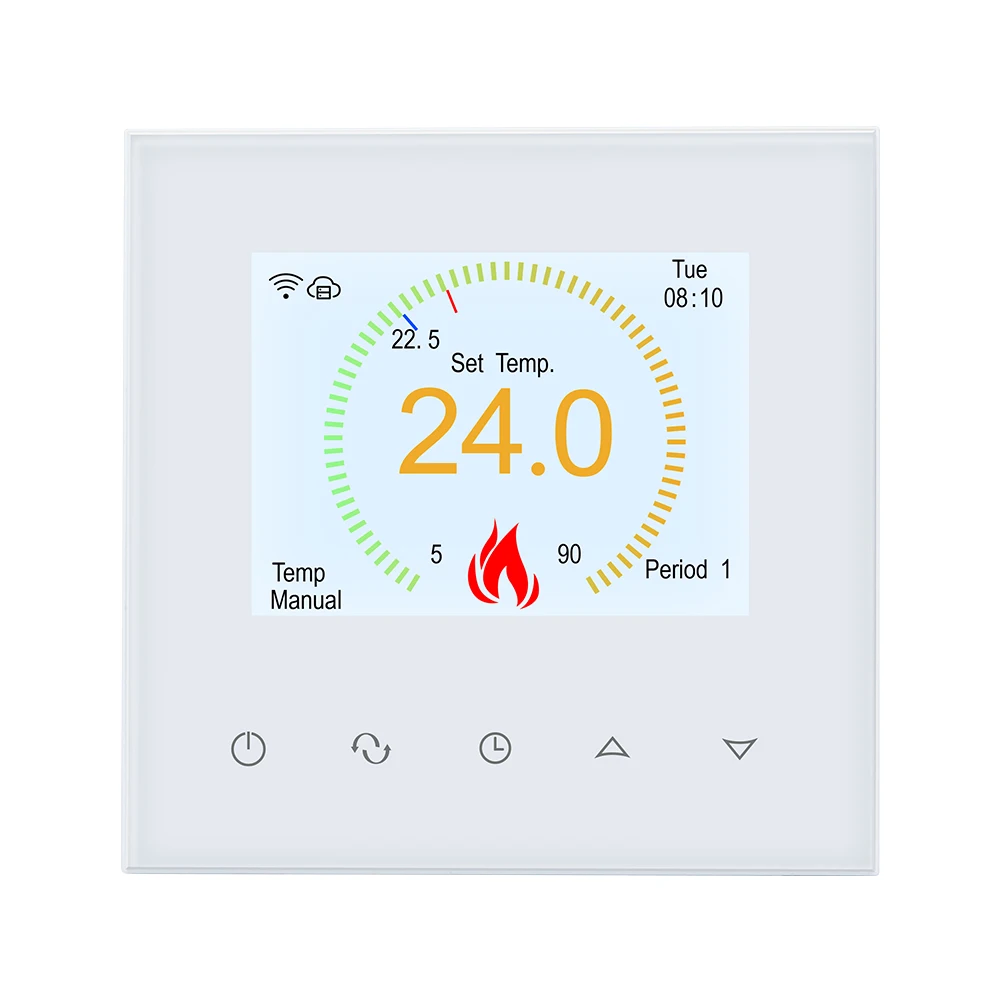 Beok electric heating film temperature controller white color home 16a 2 sensor WiFi thermostat