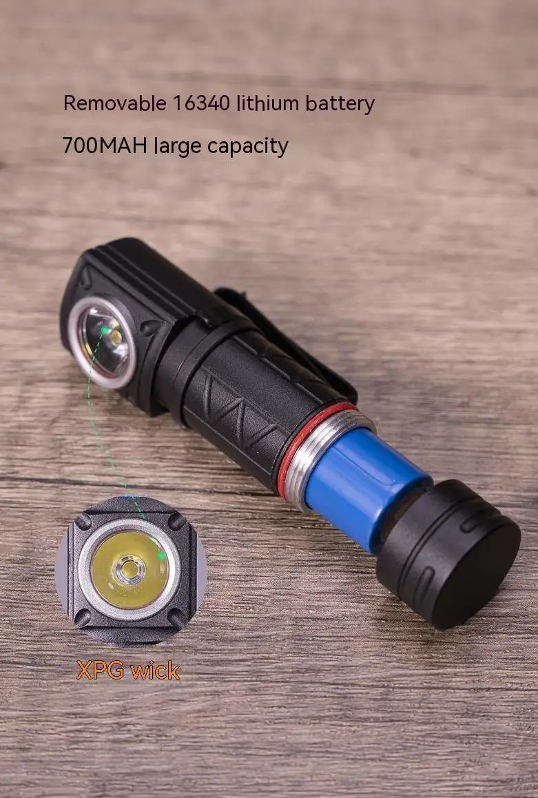 Multi-functional corner headwear portable mini EDC high light focus flashlight for outdoor walking headlight