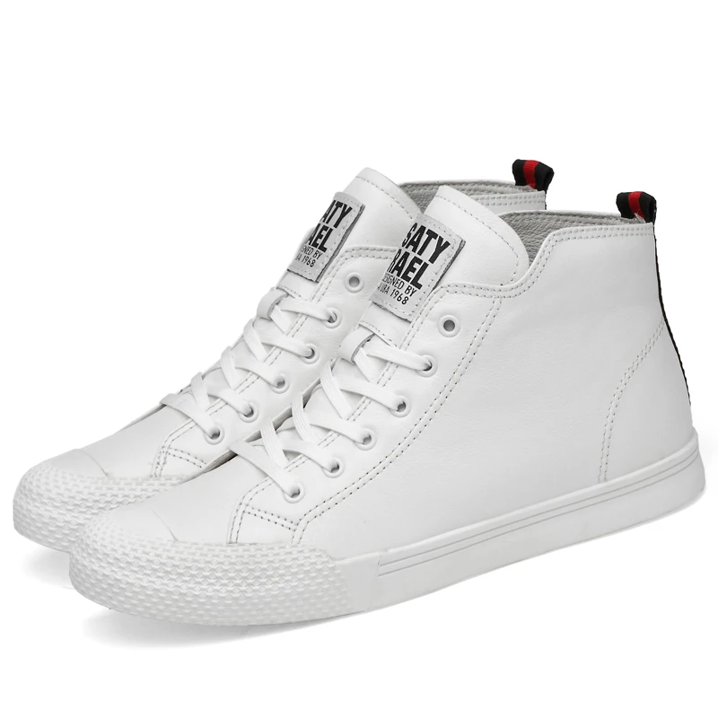 High Top Lace up Round Toe Pull Tap Upper Stitching Mens Sneaker for Running Walking