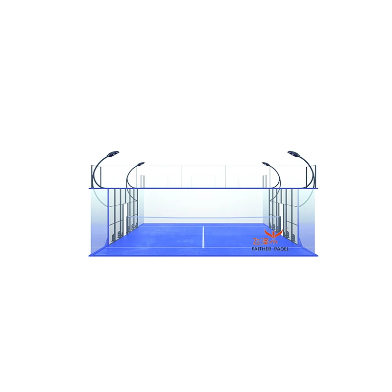 Assembled Panoramic Pala Padel Tennis Court