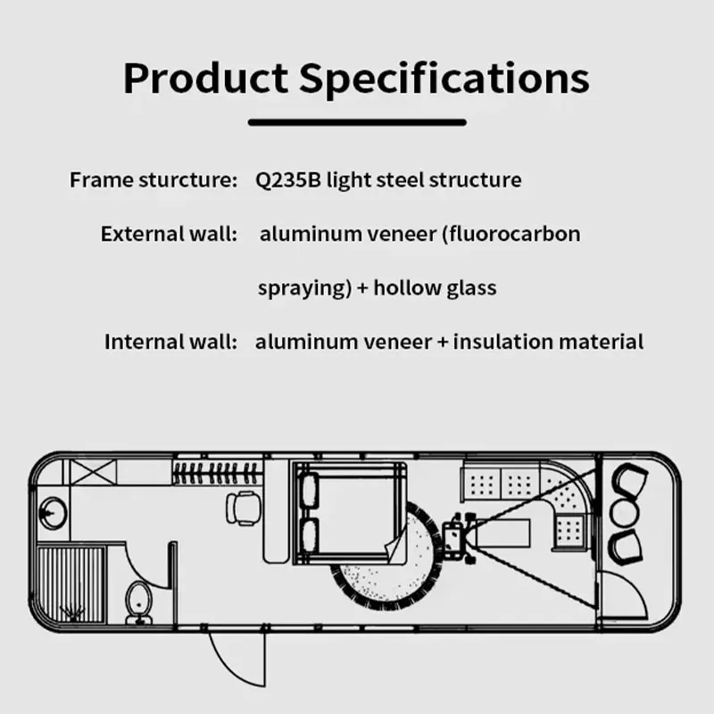 Mobile Home Steel Frame Prefab Expandable Home Capsules Space resorts Camp Living Capsules House