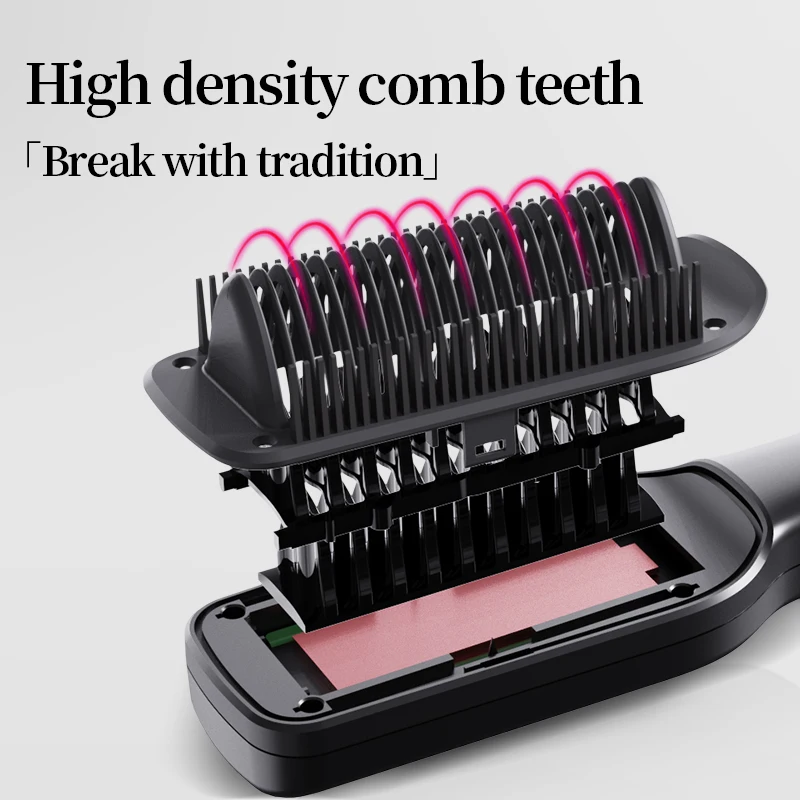 New Model Hot Sale Neagative Hair Straightener Comb Ionic Brush Anti Scald Static Straightener And Curler 2 in 1 Hair Iron