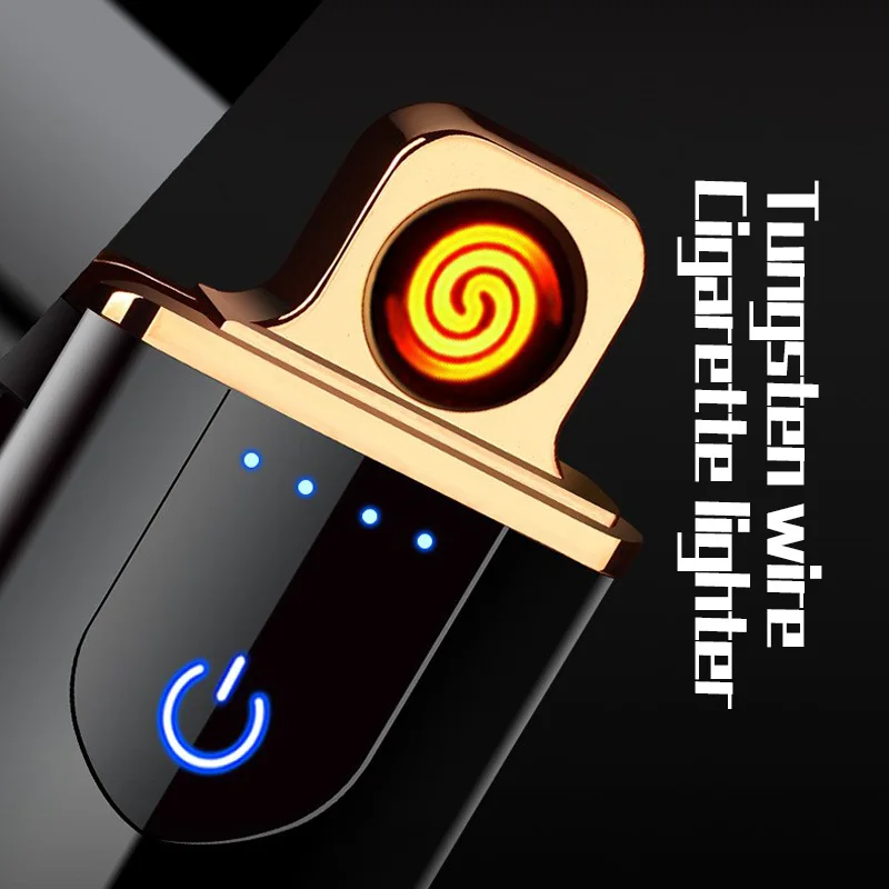 Touch sensing mini USB charging lighter charging personality creative advertising gift electronic cigarette lighter