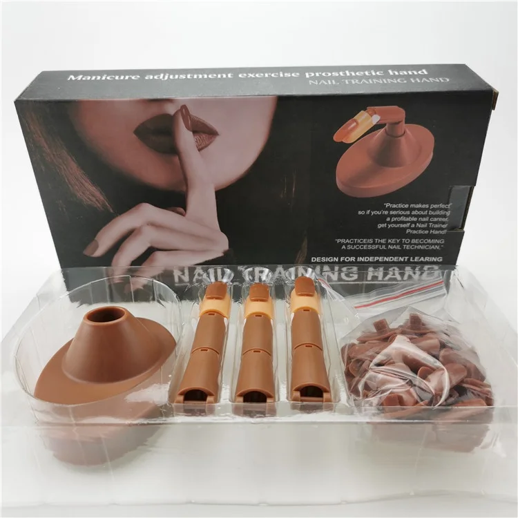 Flexible Movable Artificial False  Nail Tools Kits Practice Hand Nail Training Hands Model