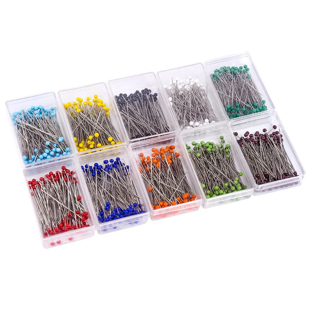 High Quality 32mm 50pcs Custom Color Glass Head Pins for Decorating