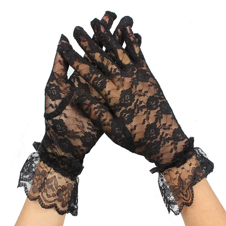 Hot New Design Flower Jacquard lace gloves for women birthday Wedding Bridal summer driving gloves