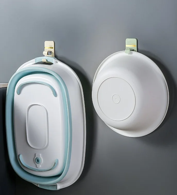 Wholesale Bathroom Multi-functional Washbasin Rack Adhesive Hooks Heavy Duty Wall Hooks Plastic Adhesive Sticky Hooks