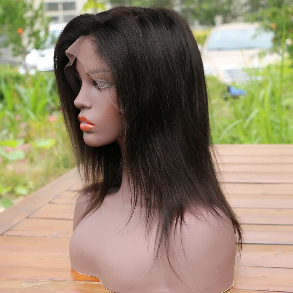 
MOQ 3pcs hd transparent straight glueless 613 silk base 8A full lace wig virgin human hair 