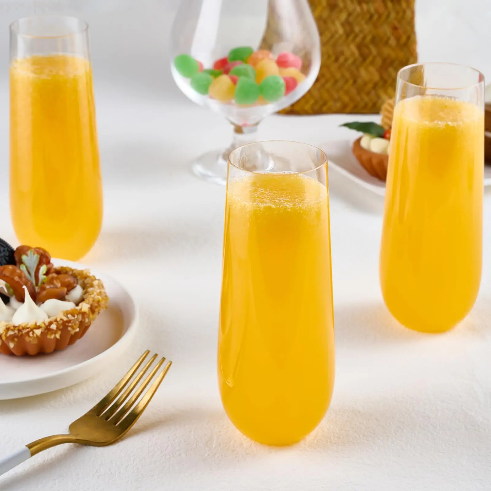9 Oz Clear Unbreakable Stemless Disposable toasting Champagne Flutes Plastic Champagne Glasses