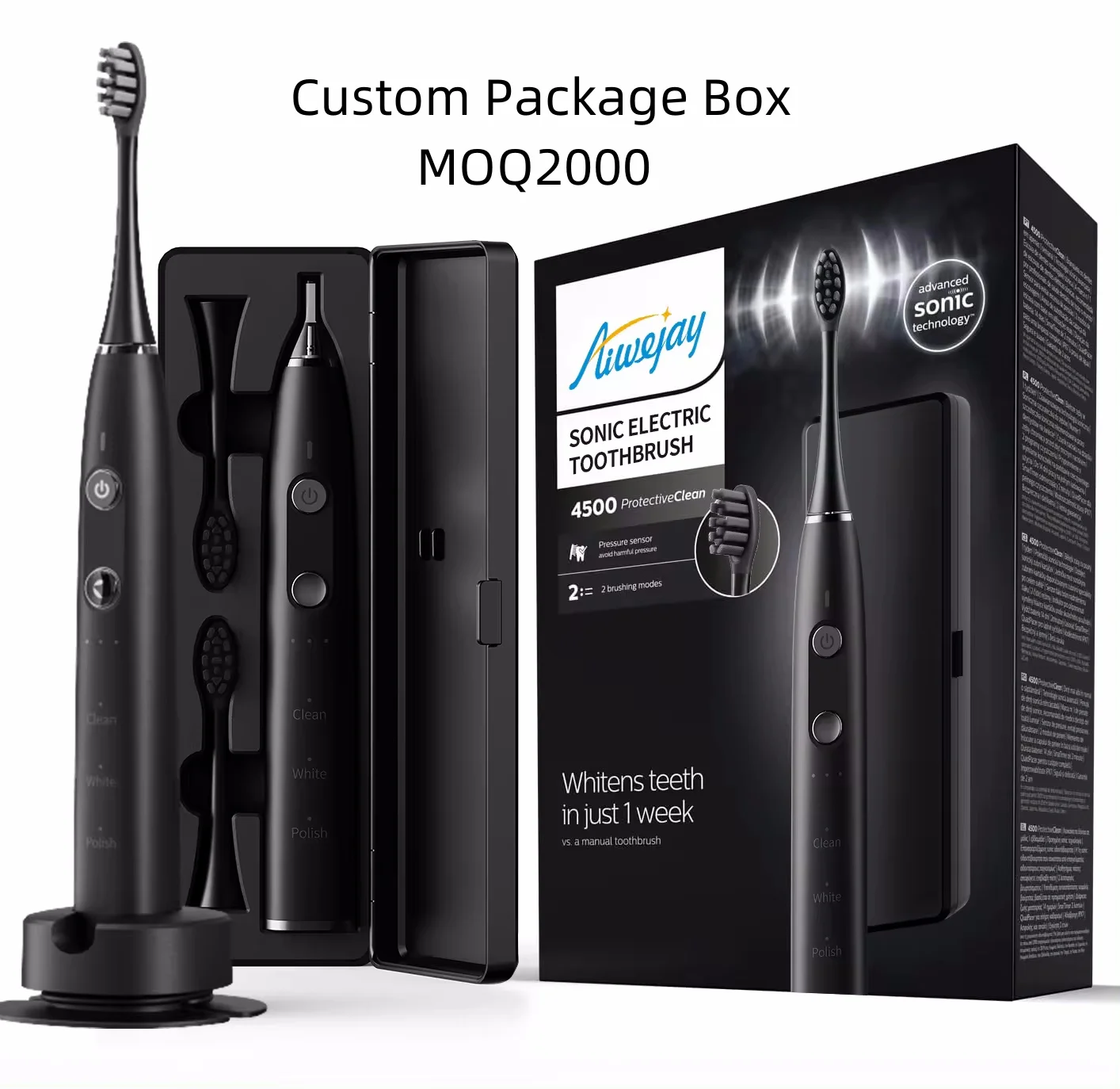 Dental Clean Automatic Smart Ultrasonic Sonic Toothbrush Rechargeable Portable Travel Electrical Sonic Toothbrush for Adult