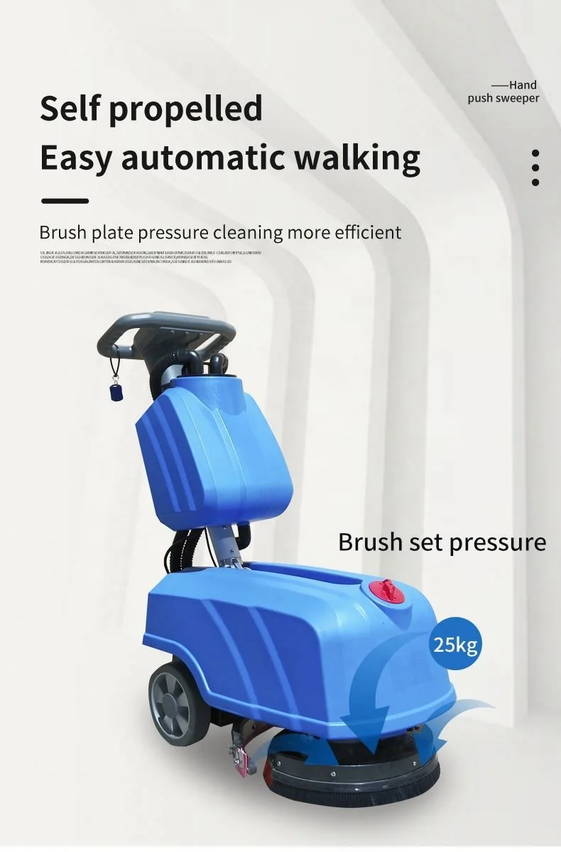 Mini Portable Small Manual Compact Automatic Walk Behind Floor Scrubber Drier Washing Machine For Office Warehouse Store