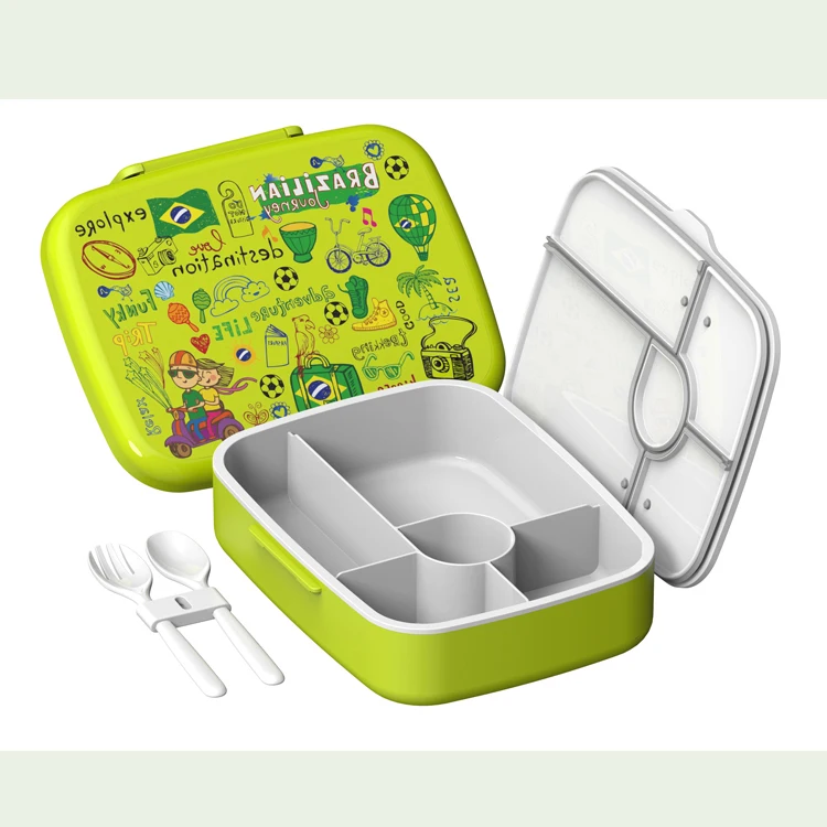 Best-selling sealed leakproof food bento lunch box custom printing microwave safe kids lunchbox containers with compartment