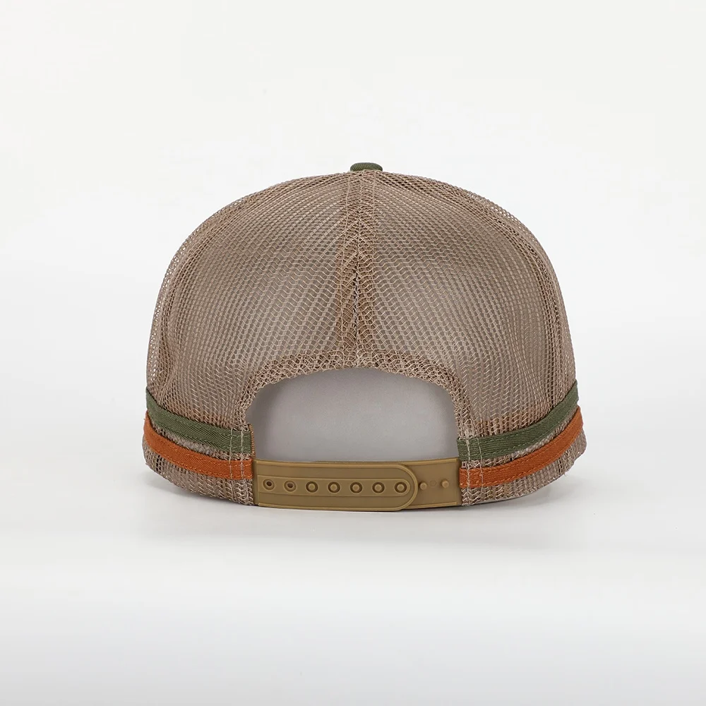 Custom 5 Panel Australia Country High Profile Striped Trucker Hat,Embroidery Logo 2 Side Stripe Underbrim Printed Gorras Cap