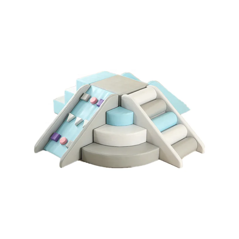 Best indoor toddler preschool soft play set white and grey foam soft play toys soft play climber for home