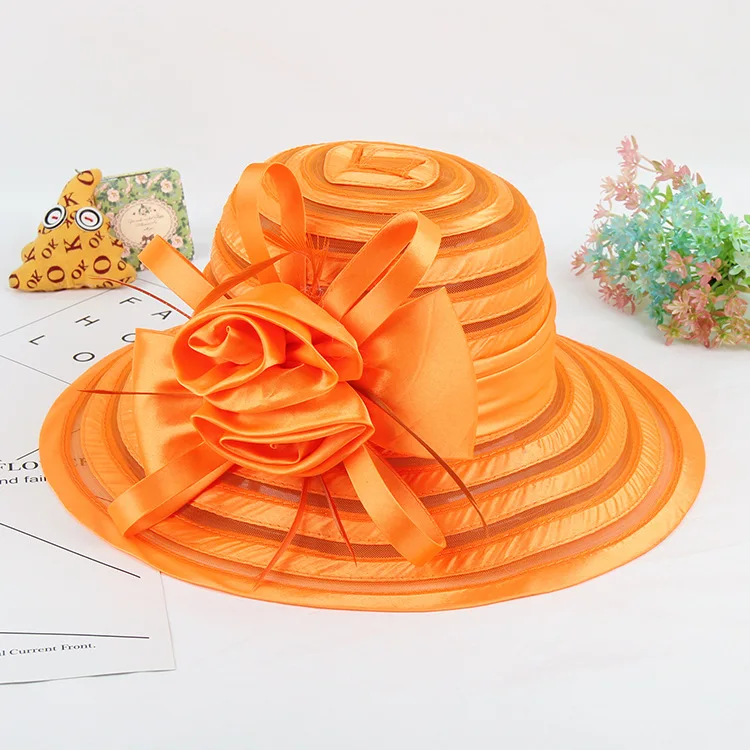 Wedding hats in formal fashion in formal fashion elegant paper polyester high quality for ladies women church hats