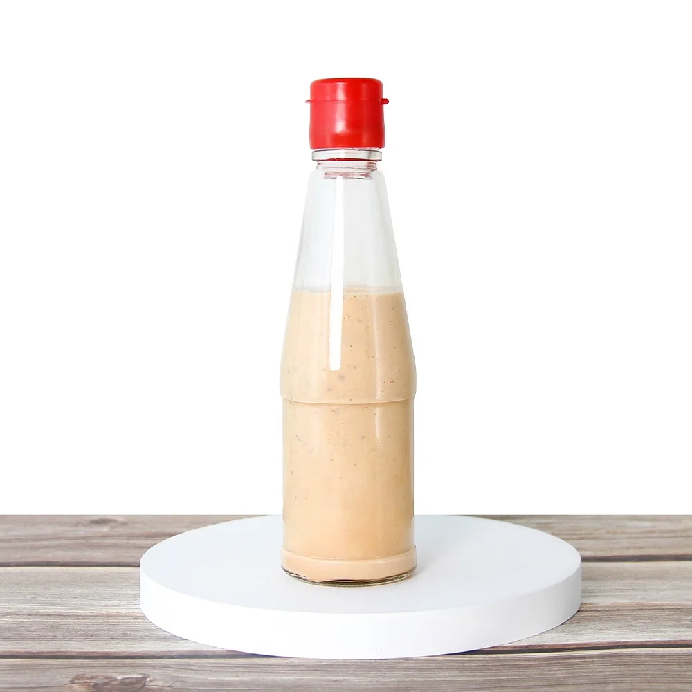 200ml 300ml 8oz 10oz Conical Chili glass bottle sauce sesame oil salad dressing oyster sauce bottles