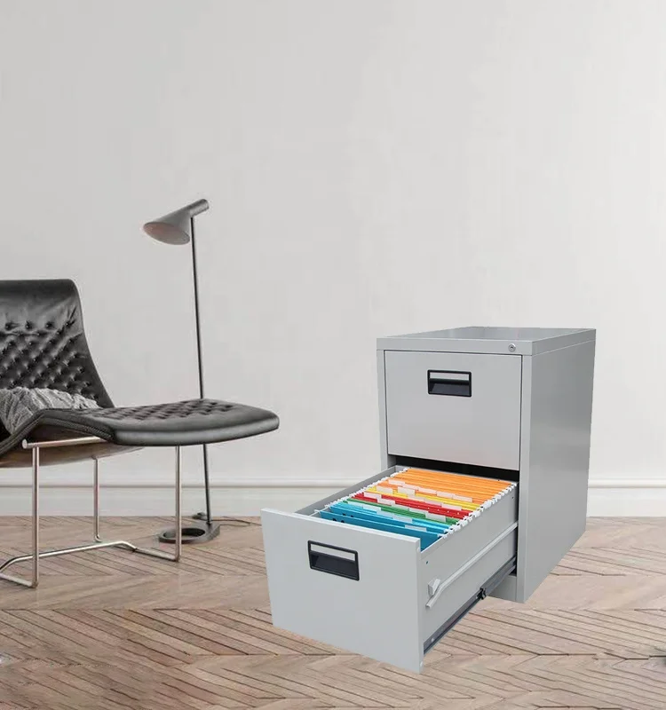 Cheap Knock Down Vertical 2 Storage Drawer Office Steel Drawer Filing Cabinet