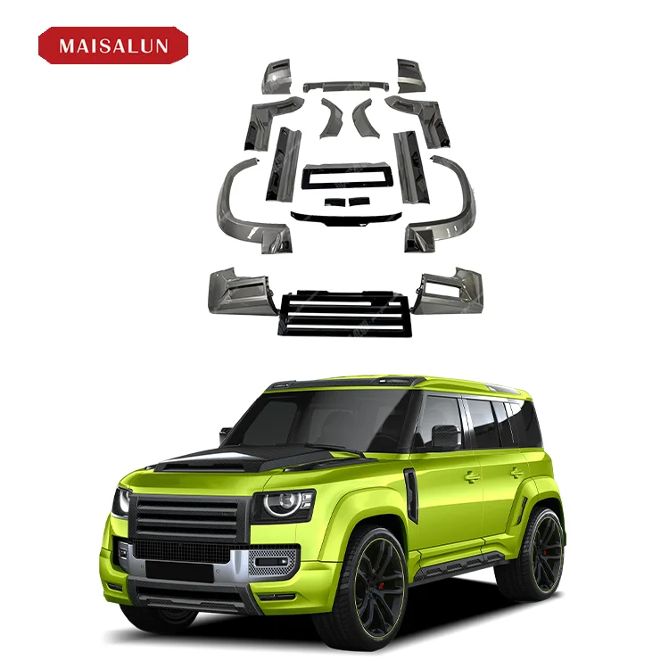 MSL Auto Spare Parts Carbon Fiber LM Style Bodykit For Land Rover Defender with Grille Front Lip Rear Diffuser Wheel Eyebrow