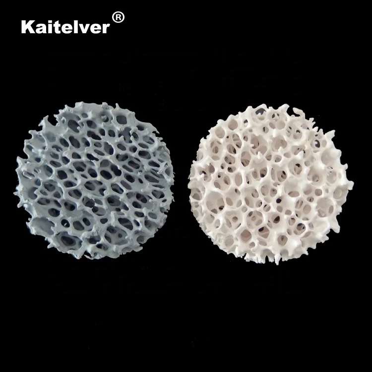 Ceramic foundry/casting foam filter (Al2O3, Sic, ZrO2, MgO) for metallic liquid filtration