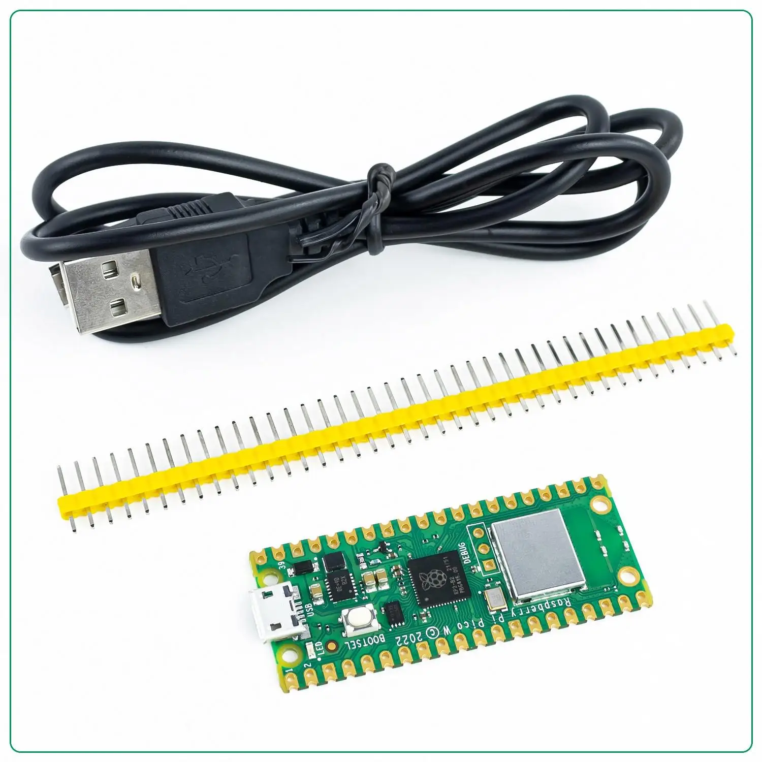 Raspberry Pi Pico W Wireless LAN WiFi RP2040 Dual-core Microcontroller Development Board with USB Cables/Pin Headers