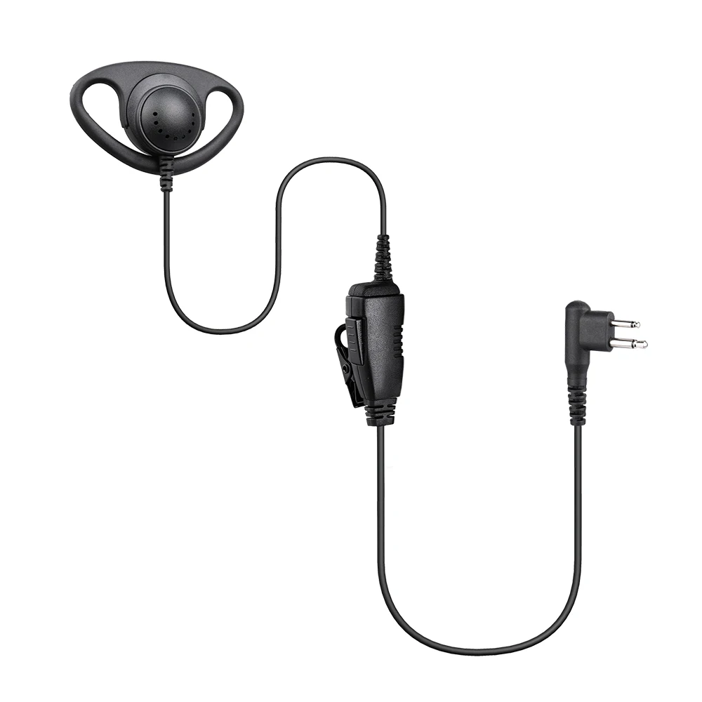 Security Earphone EM-3227A-M1A/SC For Moto 2pin Walkie Talkie HKLN4599 D Shape Earpiece With PTT Mic