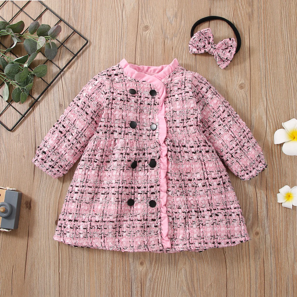 Wholesale  Autumn And Winter Cute Casual Baby Girl Overcoat 0-3T Toddler Girl Fashion Warm Baby Girls Overcoat