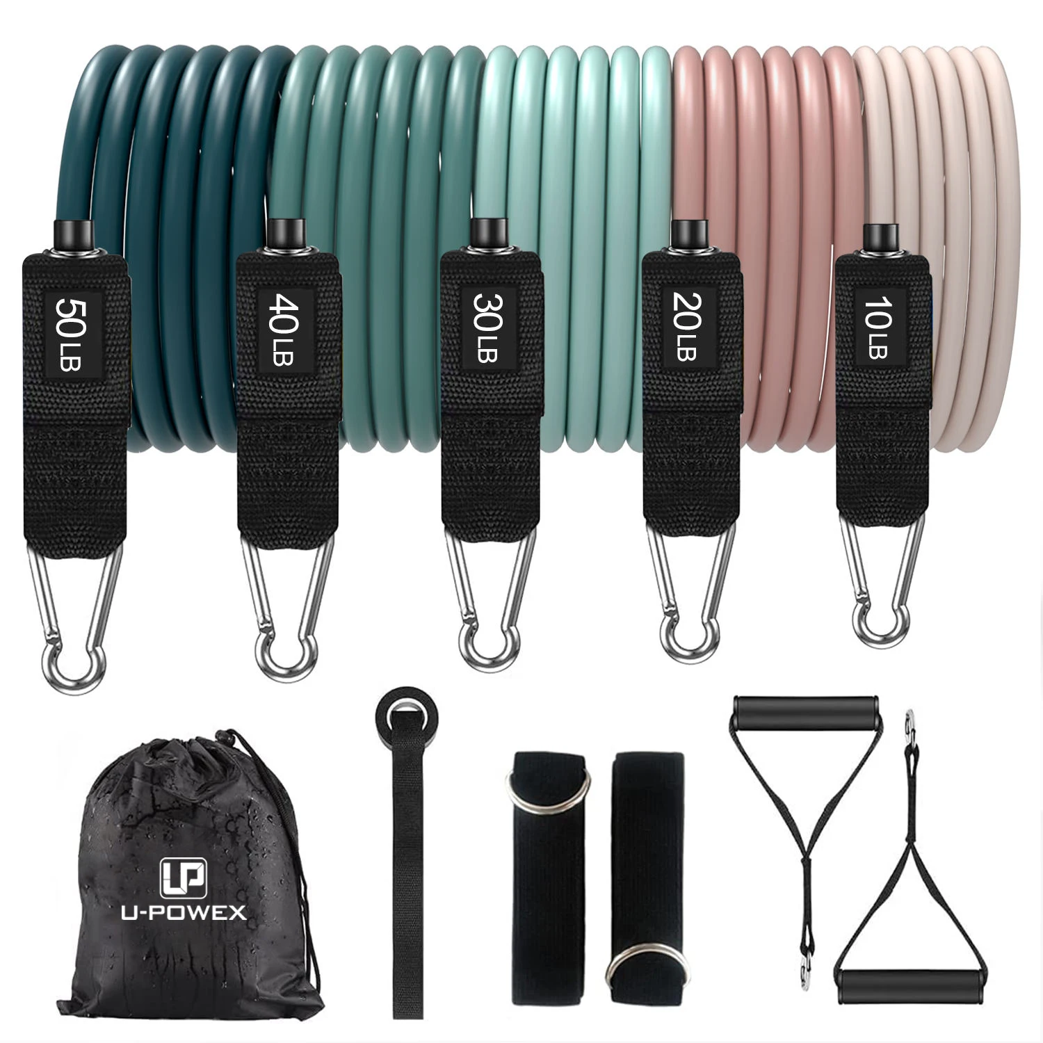 Custom printed 11 pcs fitness hip heavy leggings exercise bands loop tube TPE outwork resistance bands set for sports