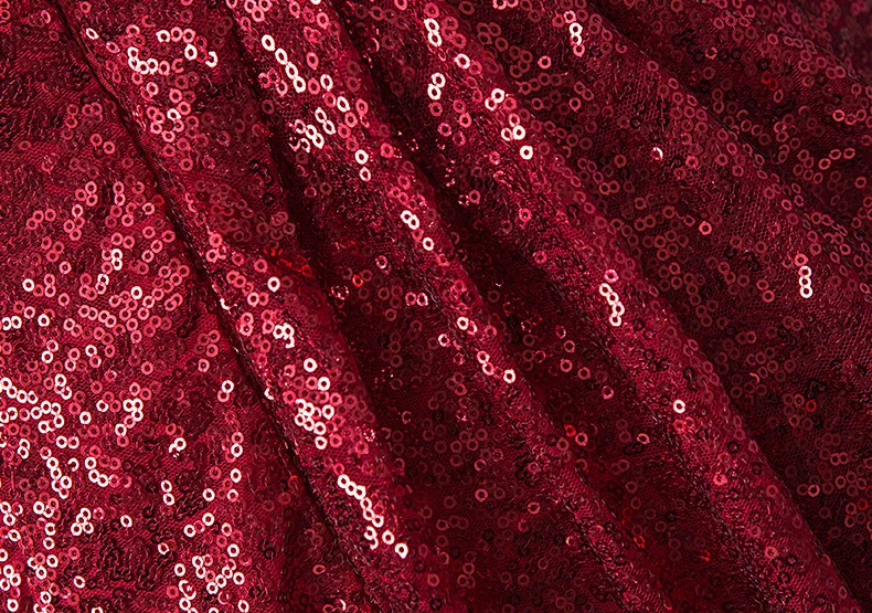 Hot Selling Red Sexy Slit Sequin Slim Banquet Long Bridal Wedding Ball Gown Evening Dress