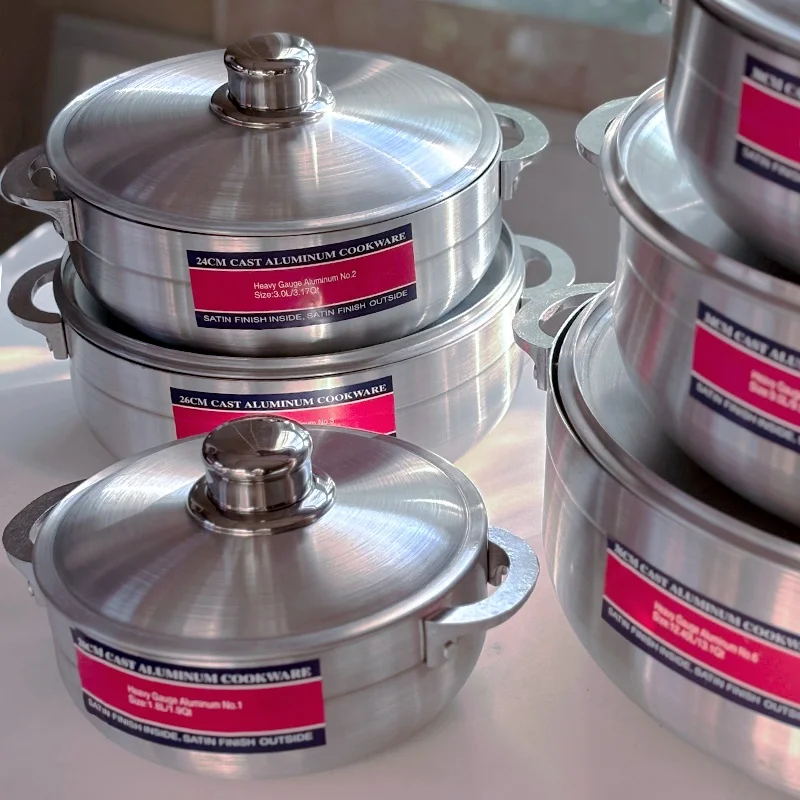 Wholesale Aluminum cookware set 12PCS Die Cast Casserole Forged Big Kitchenware cooking Soup Pot Set