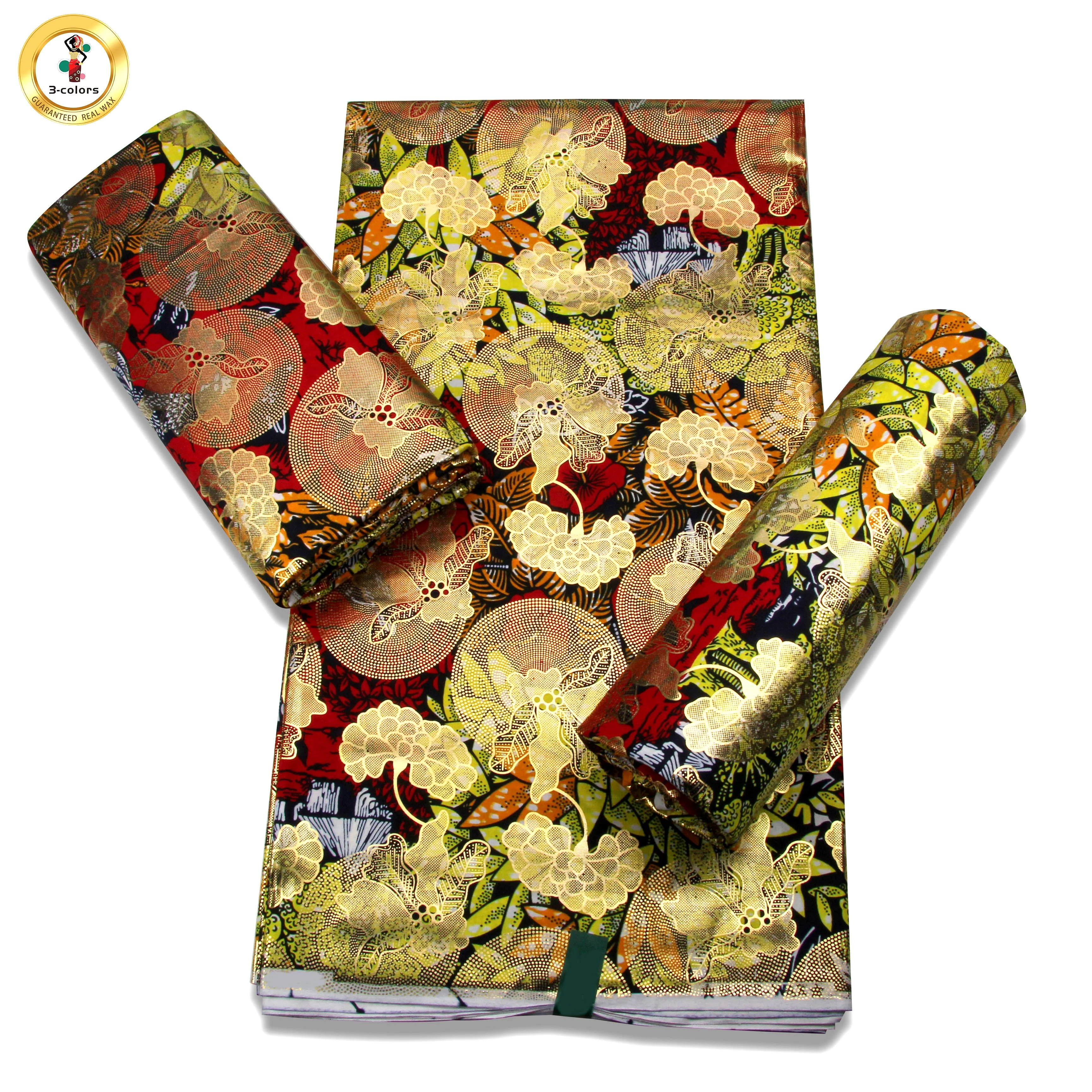 Mikemaycall 100% cotton Ankara prints fabrics African fabrics  super golden grand wax