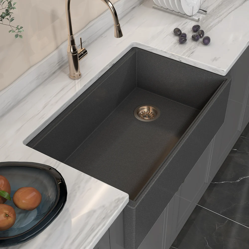 China wholesale modern cUPC handmade rectangular concrete kitchen sink Farmhouse apron front step concrete sink