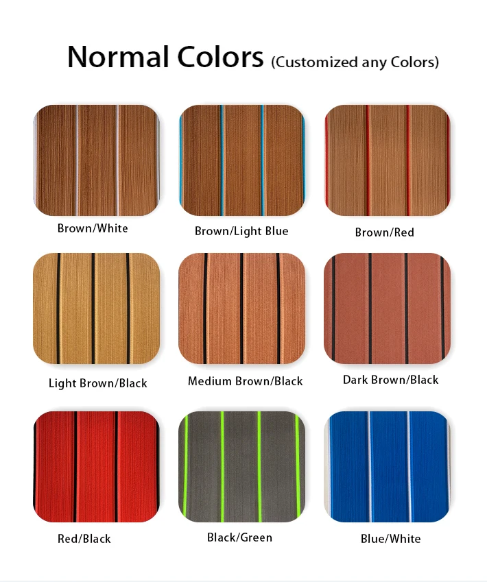 Custom Synthesis Decking Material EVA Foam Faux Teak Sheet Marine Boat Flooring