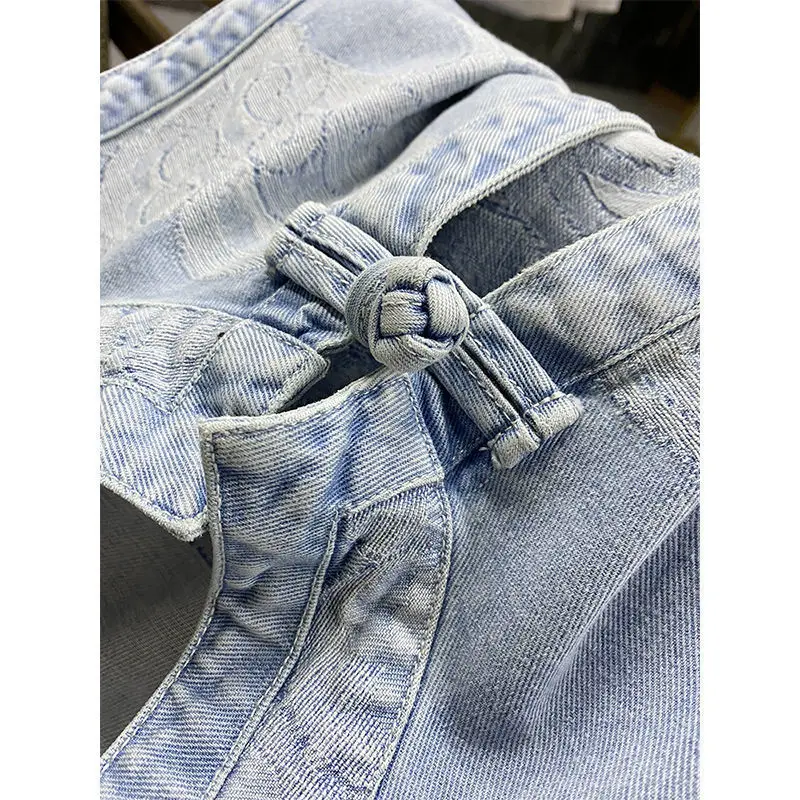 Wholesale Retro Literary Denim Vest 2021 Spring and Summer Fashion New Plate Buckle Split Casual All-match Vest Thin Coat