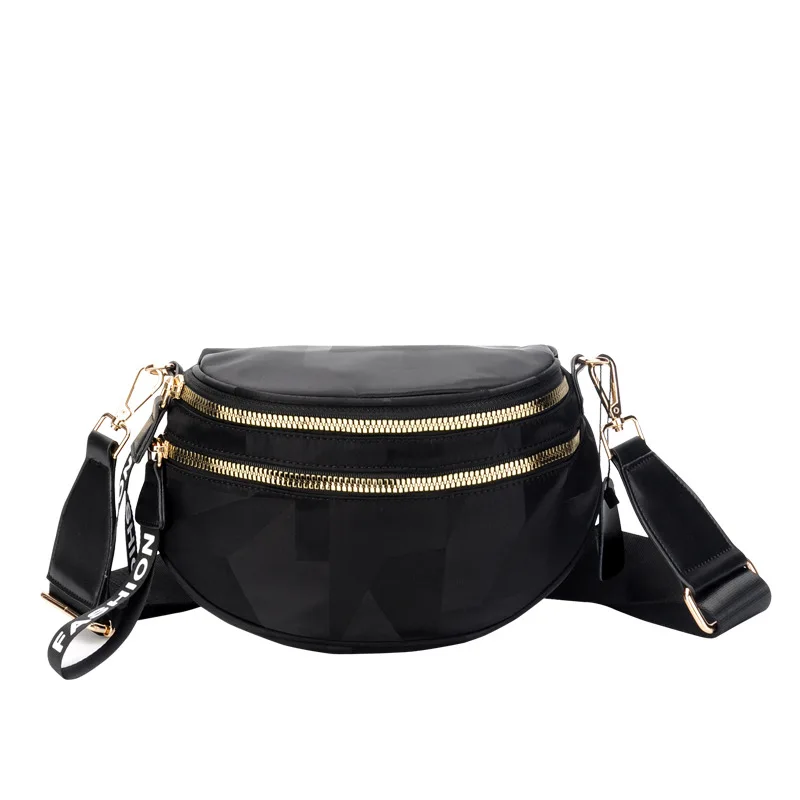 New Chest Bag Oxford Cloth Waterproof Ladies Waist Bag Travel Bum Bag Double Zipper Crossbody Fanny Pack