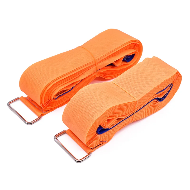 Custom adjustable reusable hook and loop pallet strap with metal buckle